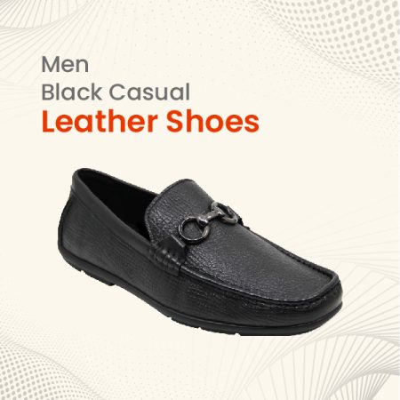 Men Black Casual Leather Shoes