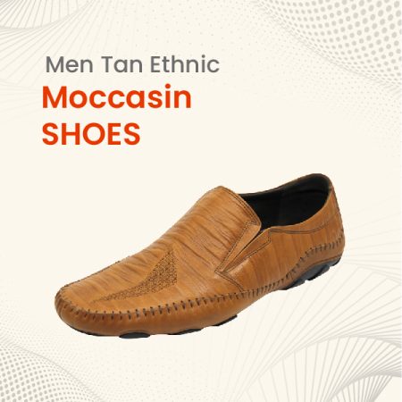 Men Tan Ethnic Moccasin