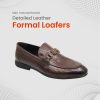 Men Textured Buckle Detailed Leather Formal Loafers- FMF