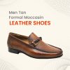 Men Tan Formal Moccasin Leather Shoe