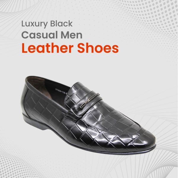 Luxury Black Casual Men Leather Shoes - FMF
